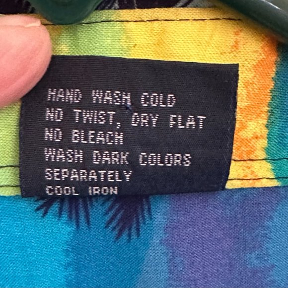 212NYC Aloha Hawaiian Shirt Sunset Palm Tree Pattern Size Mens XL Pocket Buttons - Picture 3 of 6